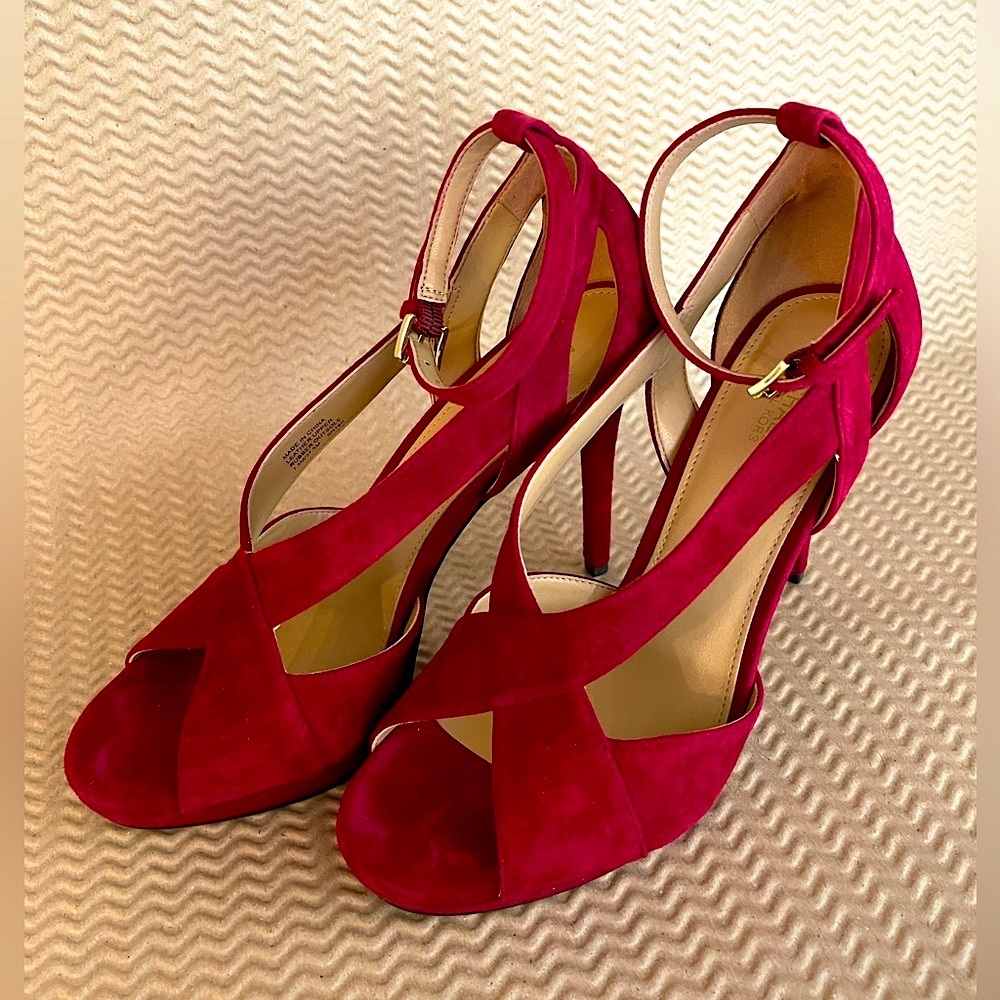 Michael Kors Red Suede Platform Shoes